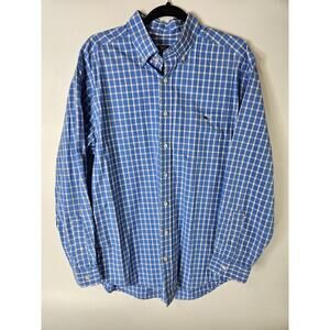 Vineyard Vines On the Go Performance Plaid Button Down Shirt Blue size Large